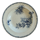 Assiette creuse ancienne terre de fer bleue – Grand Dépôt Émile Bourgeois