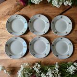 6 antique flat plates in Gien earthenware