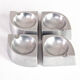 Mid Century Scandinavian Modern Handcrafted Aluminum Four Piece Ashtray, 1960