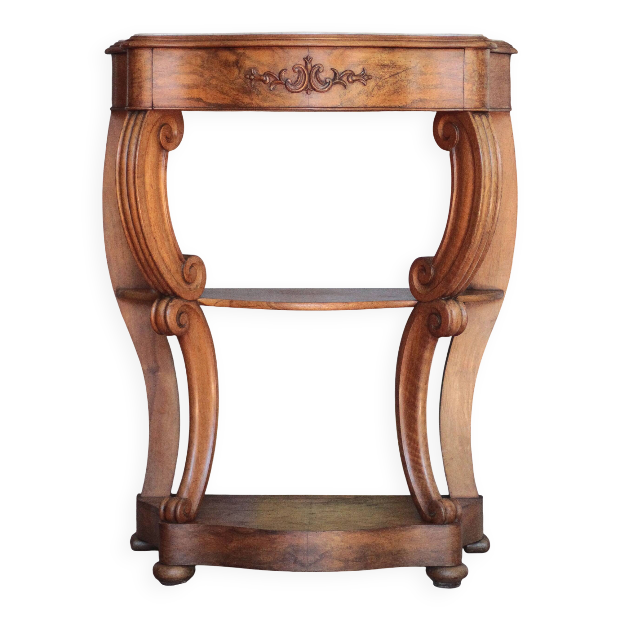 Console bois et marbre époque Louis Philippe, meuble bois, meuble d'entrée