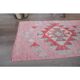 1970s Vintage Turkish Oushak Handmade Wool Cotton Pink Runner Rug 74x275