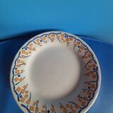 Compotier - piedouche -  plat à gateau - ceramique hb cm - jaune et bleu roi