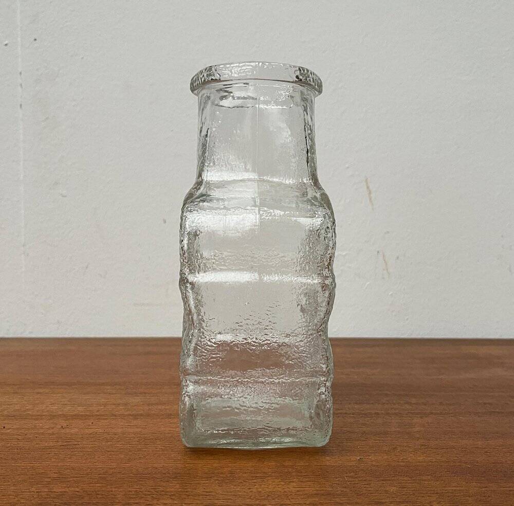 Vintage German glass vase model on the rocks by Lars Hellsten for Walther Glas, 1970s.