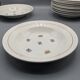 12 assiettes creuses, décor floral et liseré doré - ∅ : 23cm