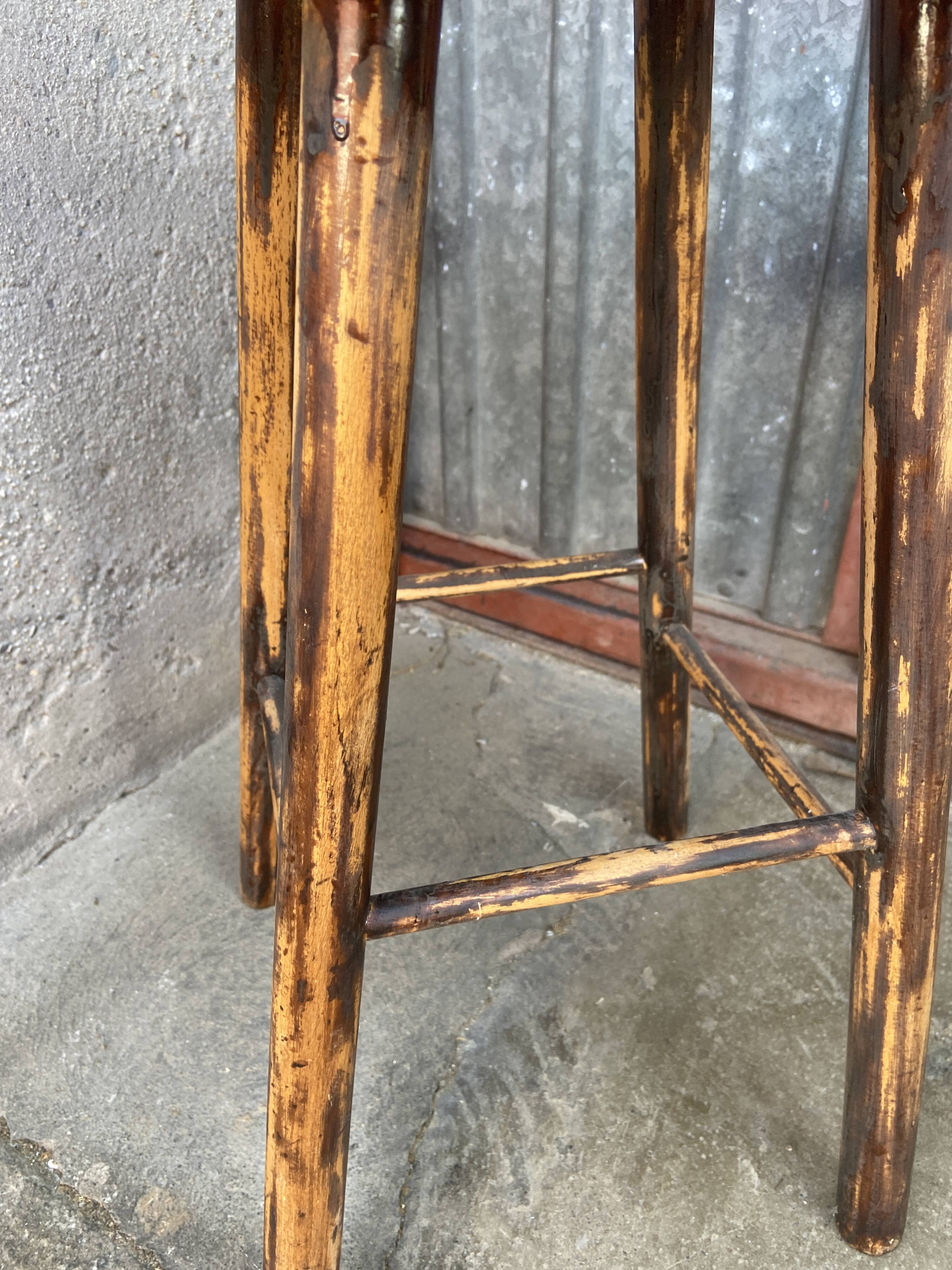 Tabouret fermier en bois 1950