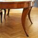 Italian Empire Style Oval Cherrywood and Ebony Dining Room Table, 19th Century