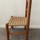 Scandinavian wooden chair and braided rope seat 70s