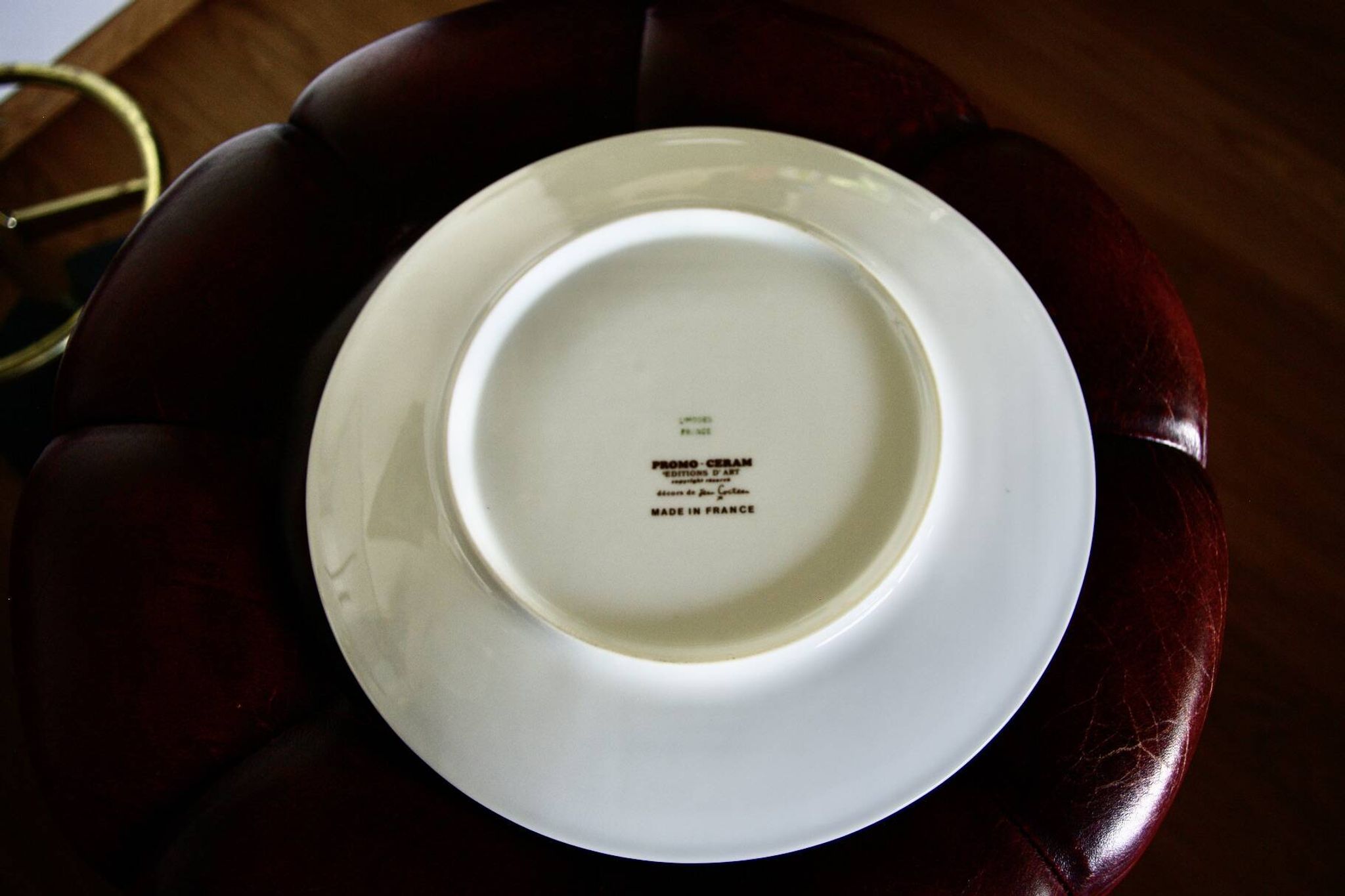 Assiette vintage en porcelaine de jean cocteau 1970
