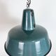 Large Industrial Petrol Enamel Factory Pendant Lamp, 1960s