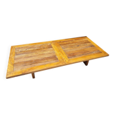 Table basse rustique brutaliste en bois massif ancien 195 x 90 cm