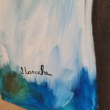 Portrait signé peinture sur toile