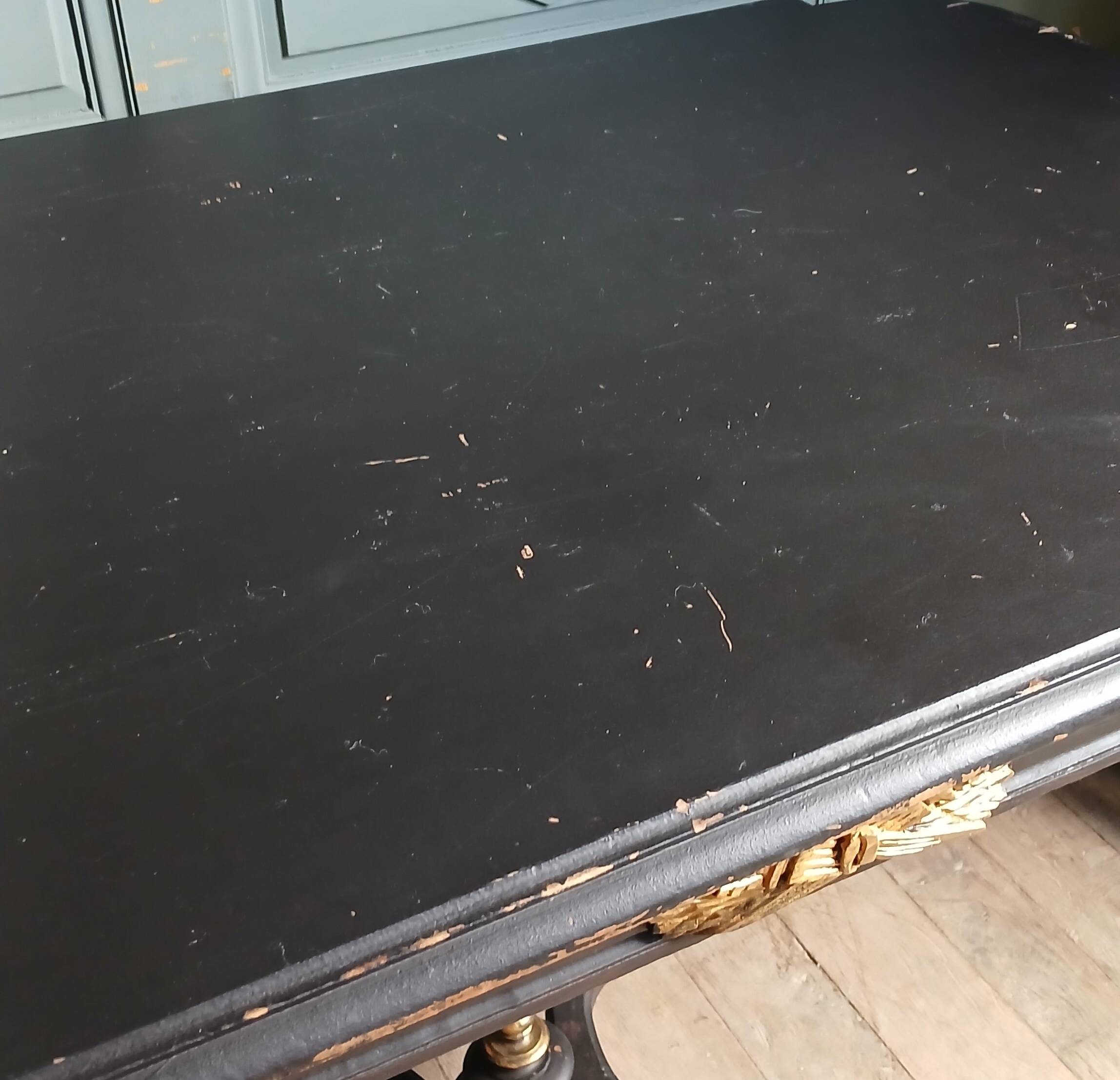 Table de milieu, bureau Napoléon III en bois massif 19ème siècle