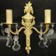 Pair of Louis XVI style tassel sconces, early 1900s - bronze & glass