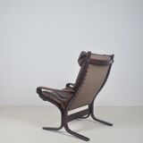 Norwegian lounge chair with ottoman designed by Ingmar Relling, 1960s