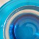 Round blue Murano glass bowl by Venini / signed
