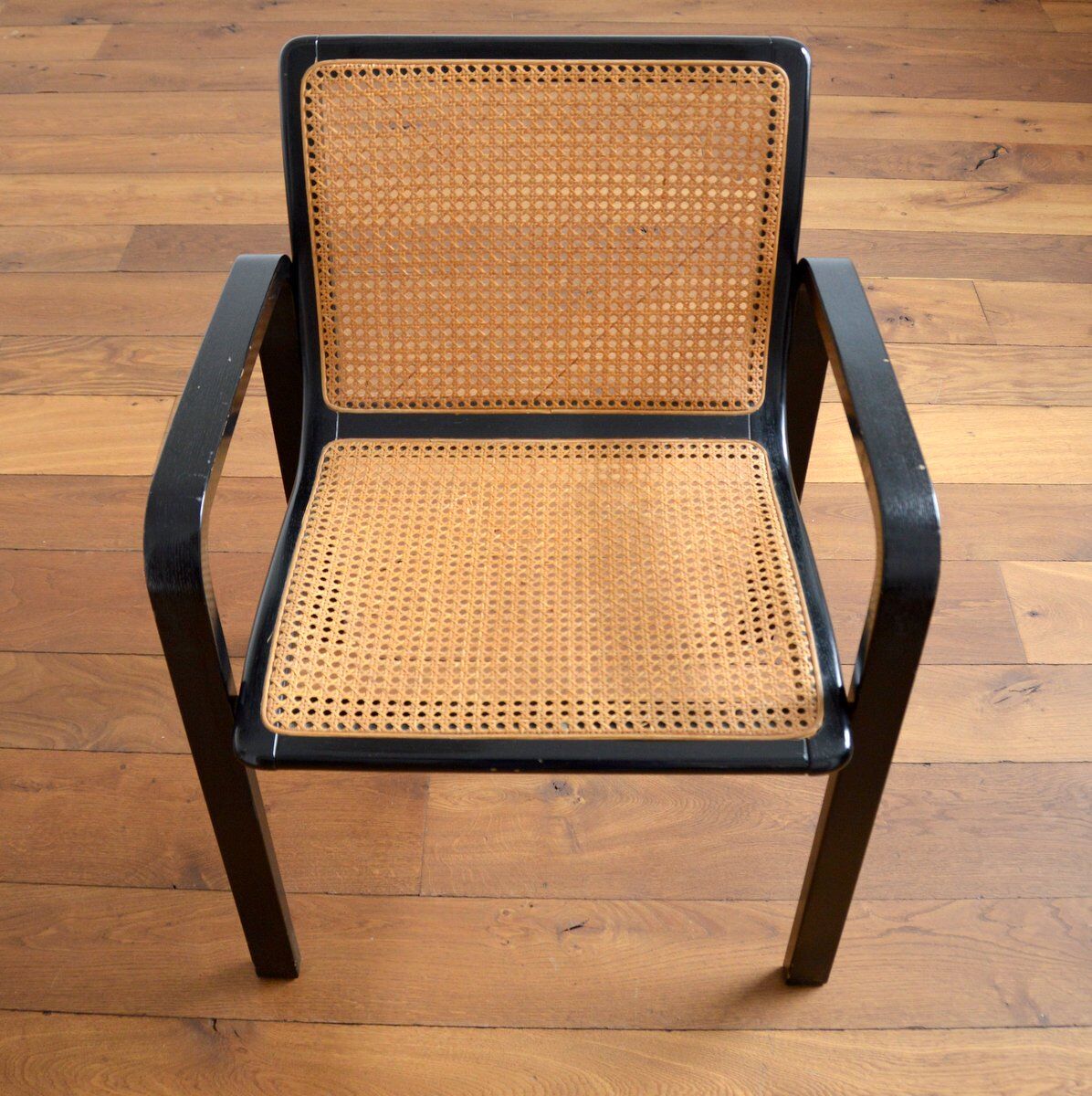 Wooden armchair and canning 60/70s