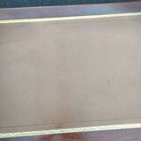 Old style flat desk louis xvi leather tray with 2 pulls
