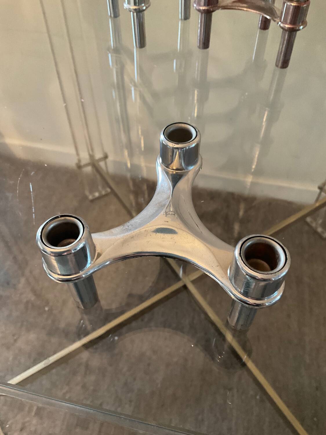 Series of 14 vintage Nagel style modular candle holders
