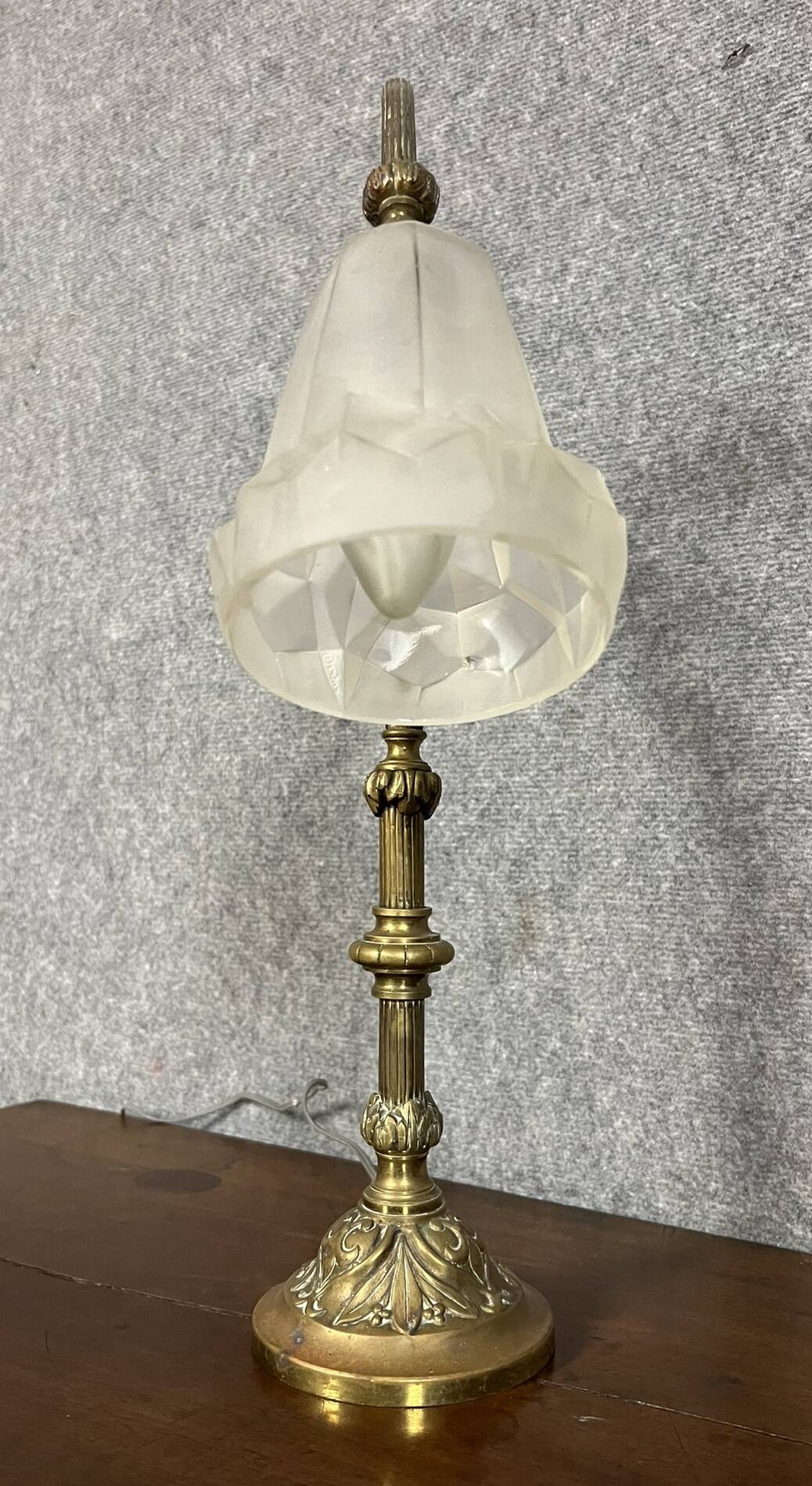 Degué: 1880s gilt bronze desk lamp