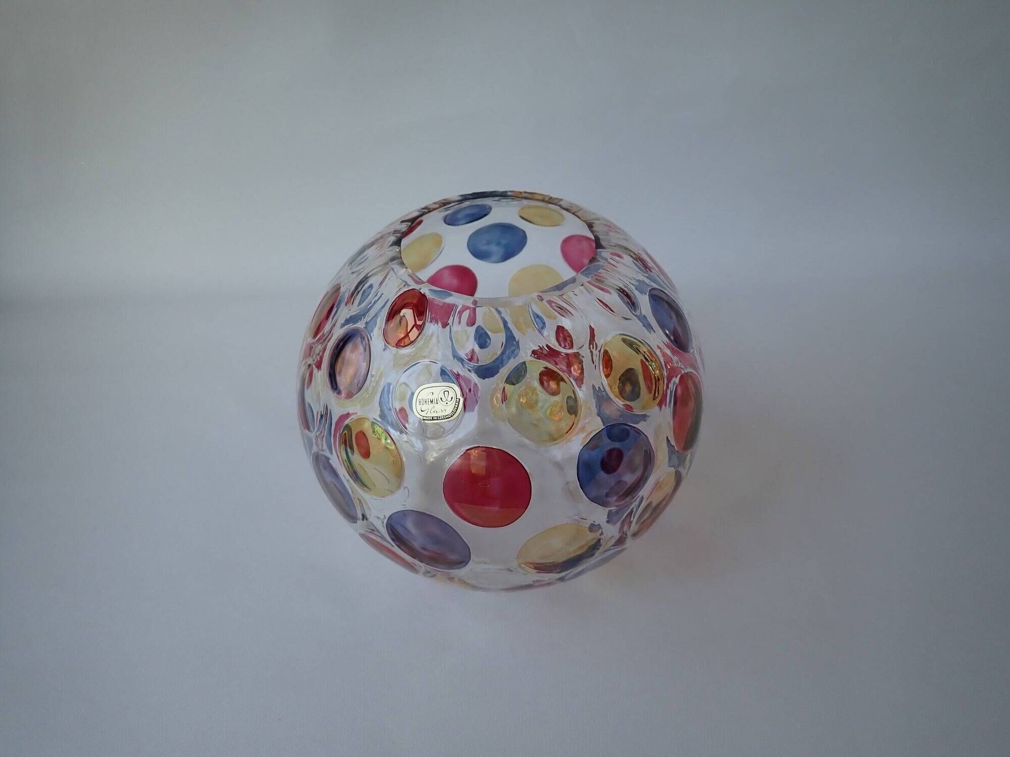 Vintage round vase - Bohemia 1960 - "Nemo" Borske Sklo by Max Kannegiesser