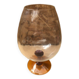 Ancien vase sur pied empoli verre pied orange vintage