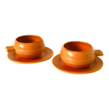 Pair of stoneware lunch plates, Made in France, 1970