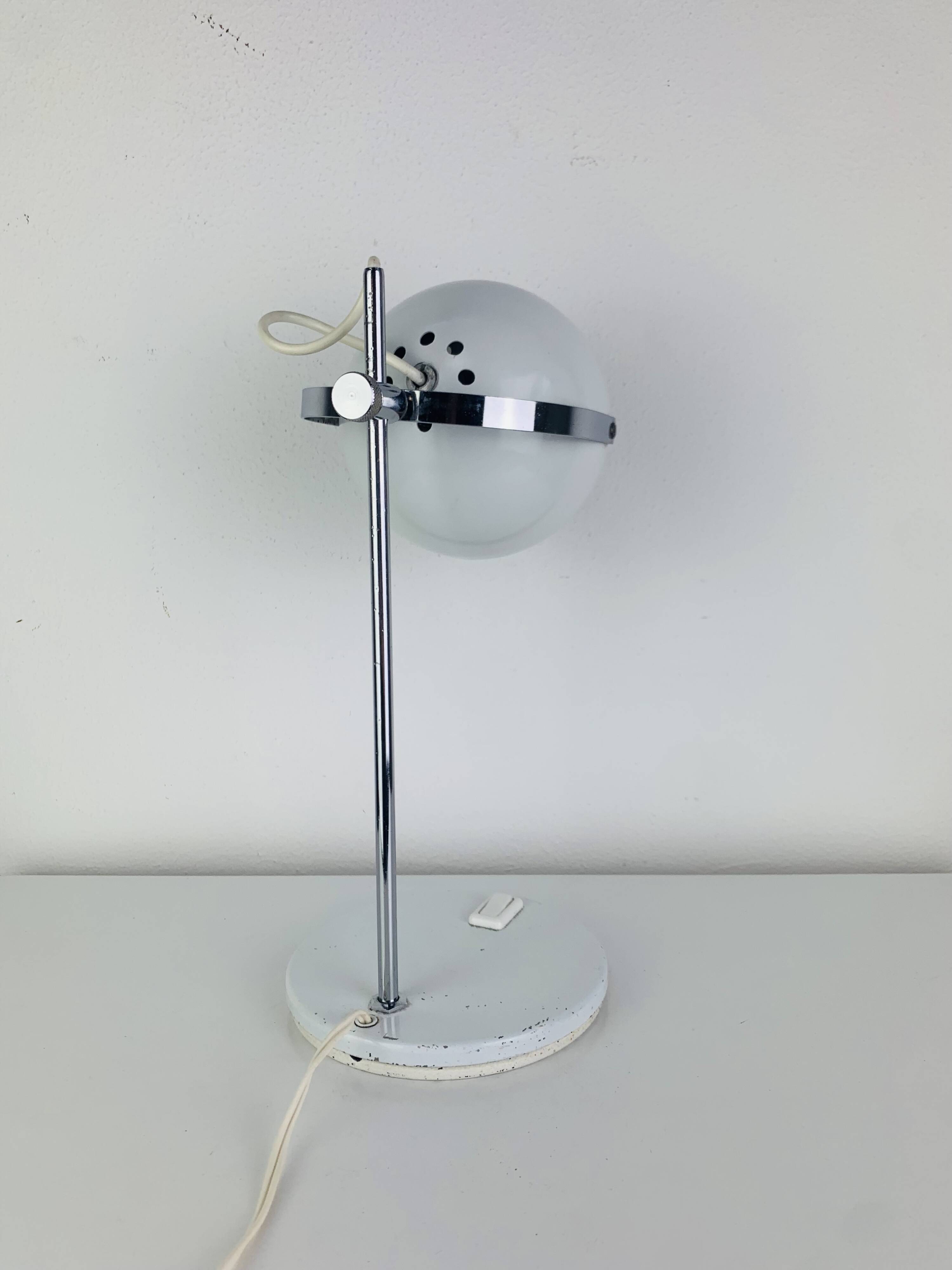White Space Age eyeball desk lamp, 1970s