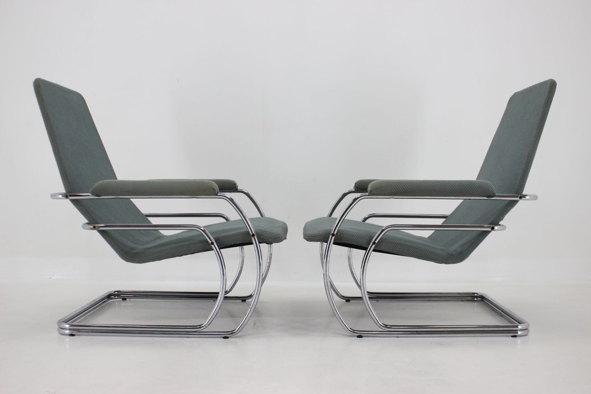1970s Pair of Rare Tubular Armchairs