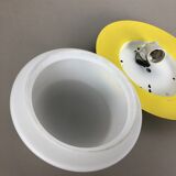 Metal opaline glass wall light, yellow, Italy, 1960s