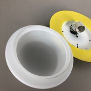Metal opaline glass wall light, yellow, Italy, 1960s