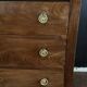 Empire style chest of drawers with 3 drawers and marble top - solid mahogany