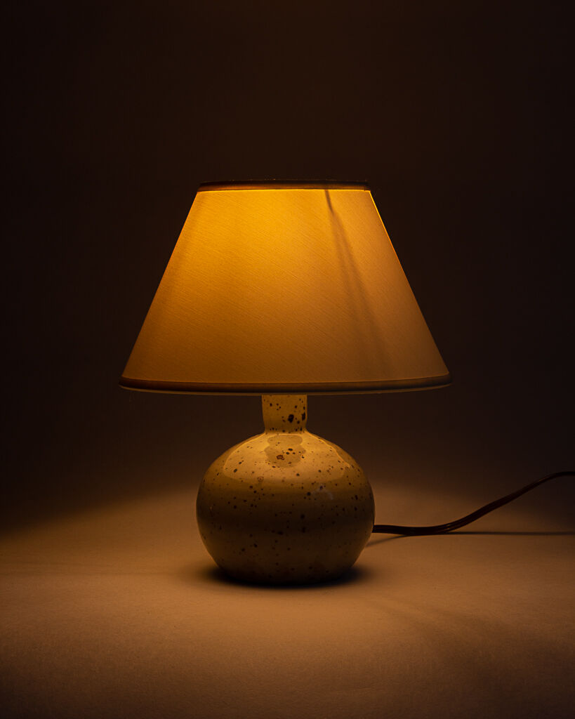 Pied de lampe en grès pyrité années 60