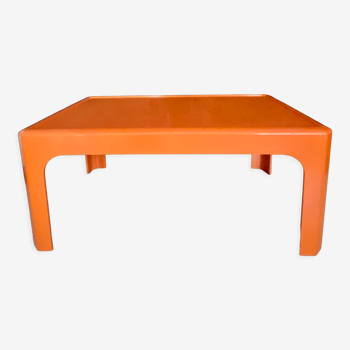 Table basse rectangle orange vintage