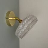 Vintage white CLichy glass lampshade wall light