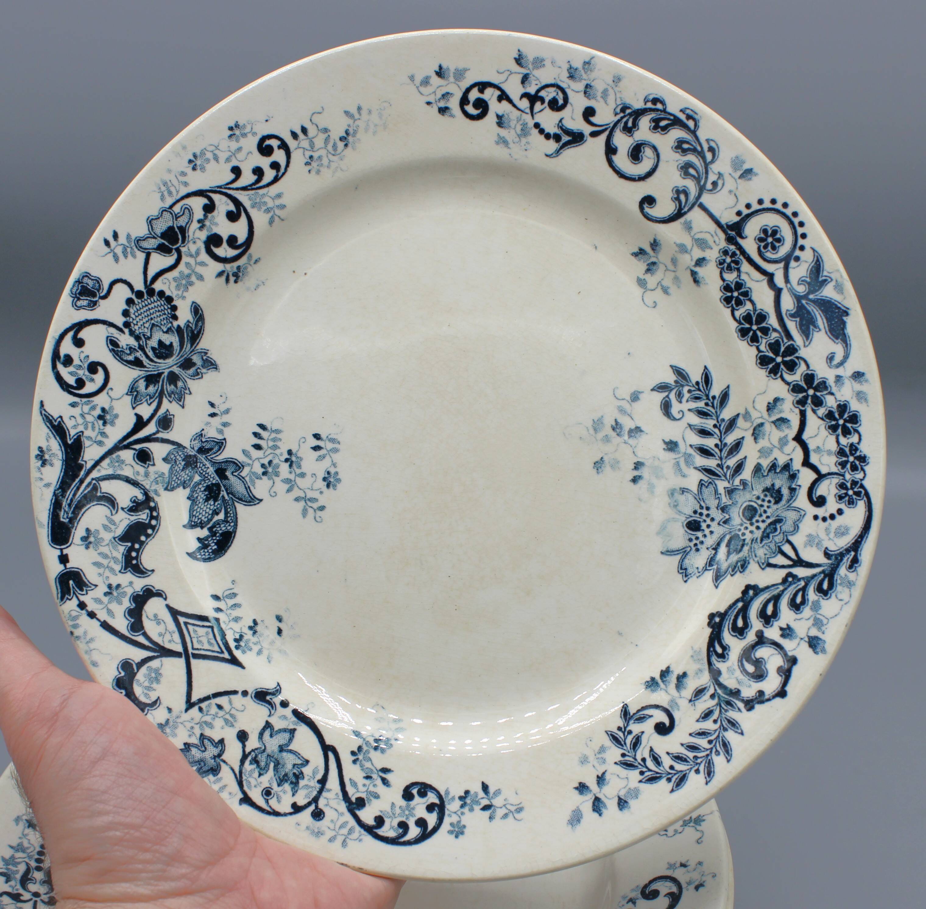 Lot 9 plate plates hb & cie earth of iron - sevigne 23 cm