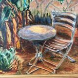 Banana trees on Rue du Havre, signed, 1988