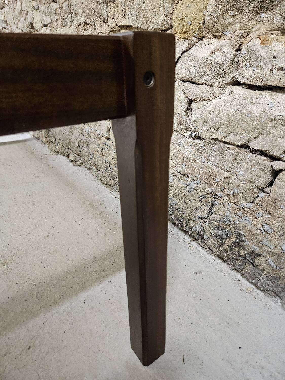 Teak coffee table with smoked glass 1970"