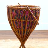 Vintage rattan basket/plant stand/work basket