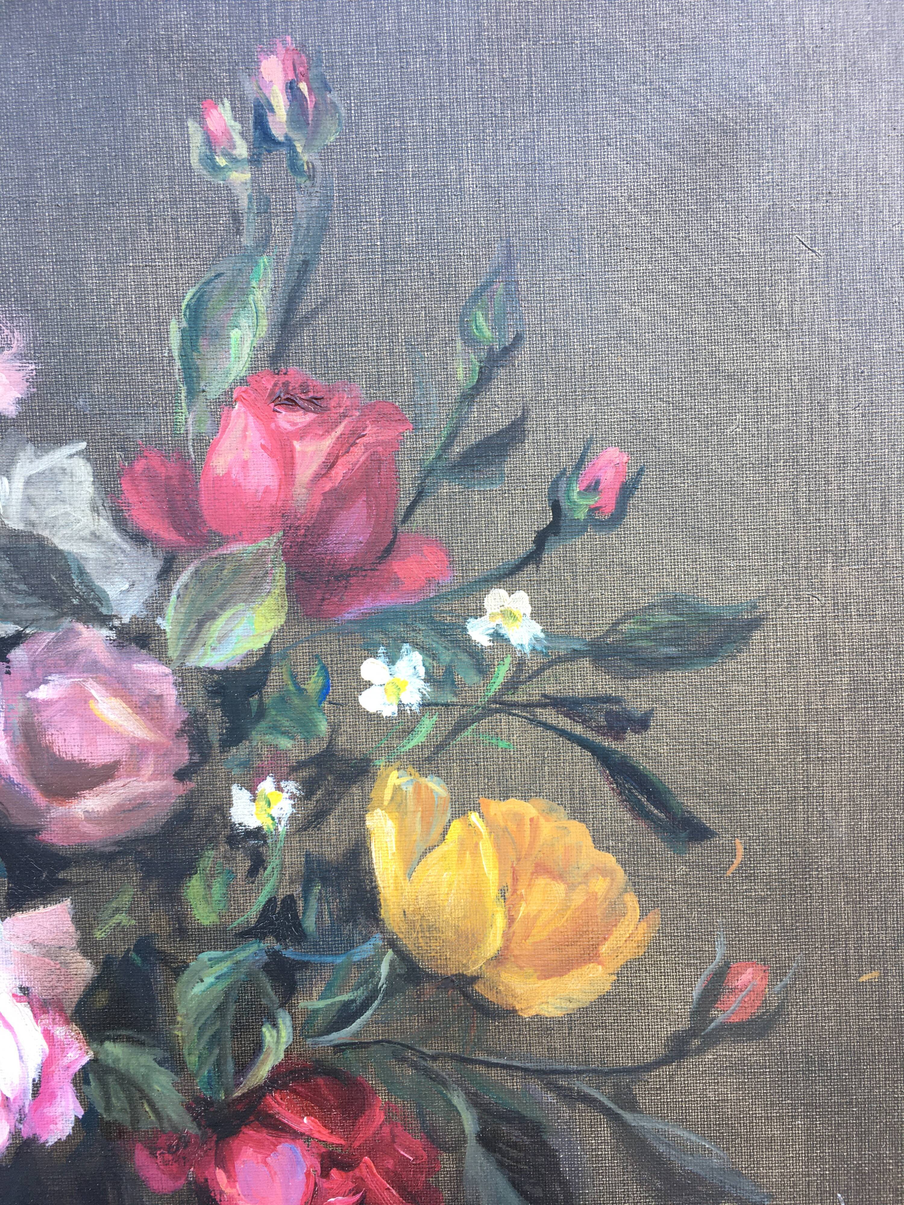 Painting on canvas bouquet of flowers