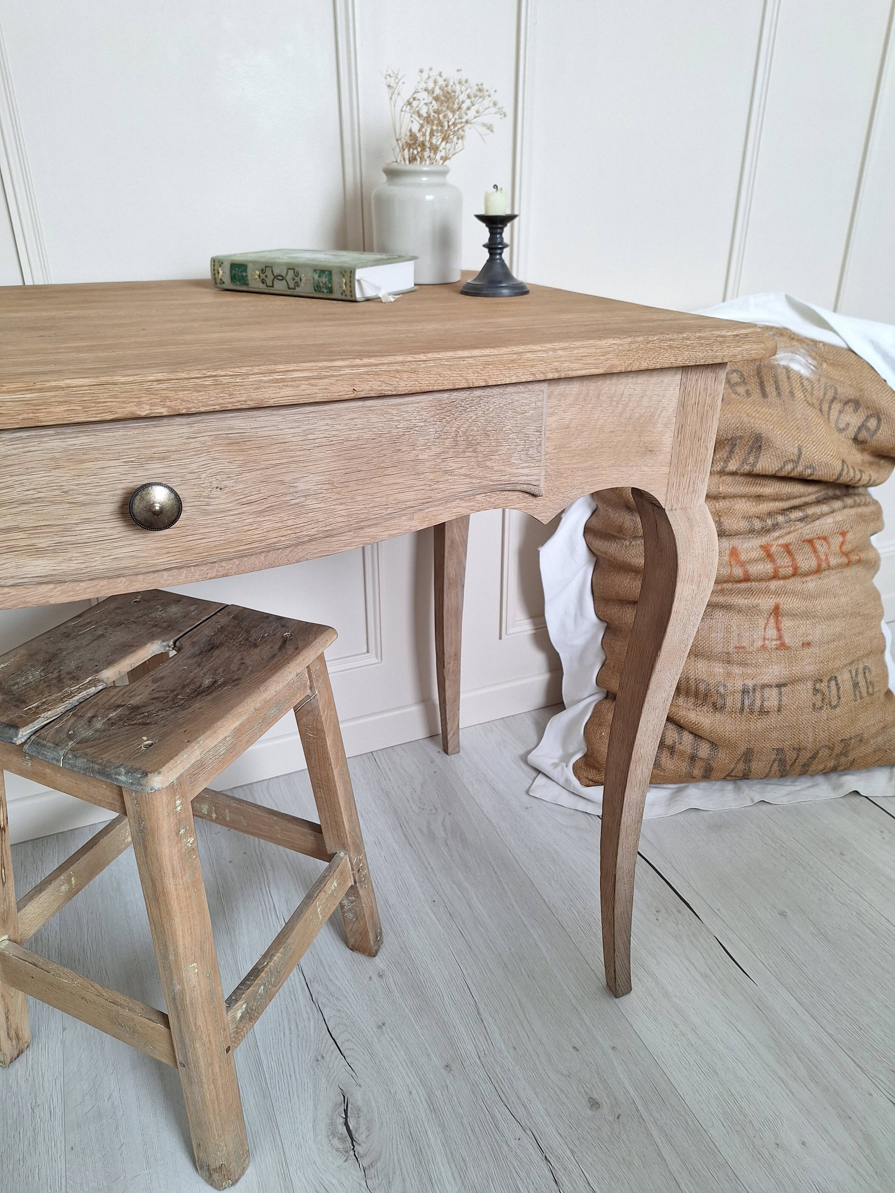 Antique oak side table in Louis XV style