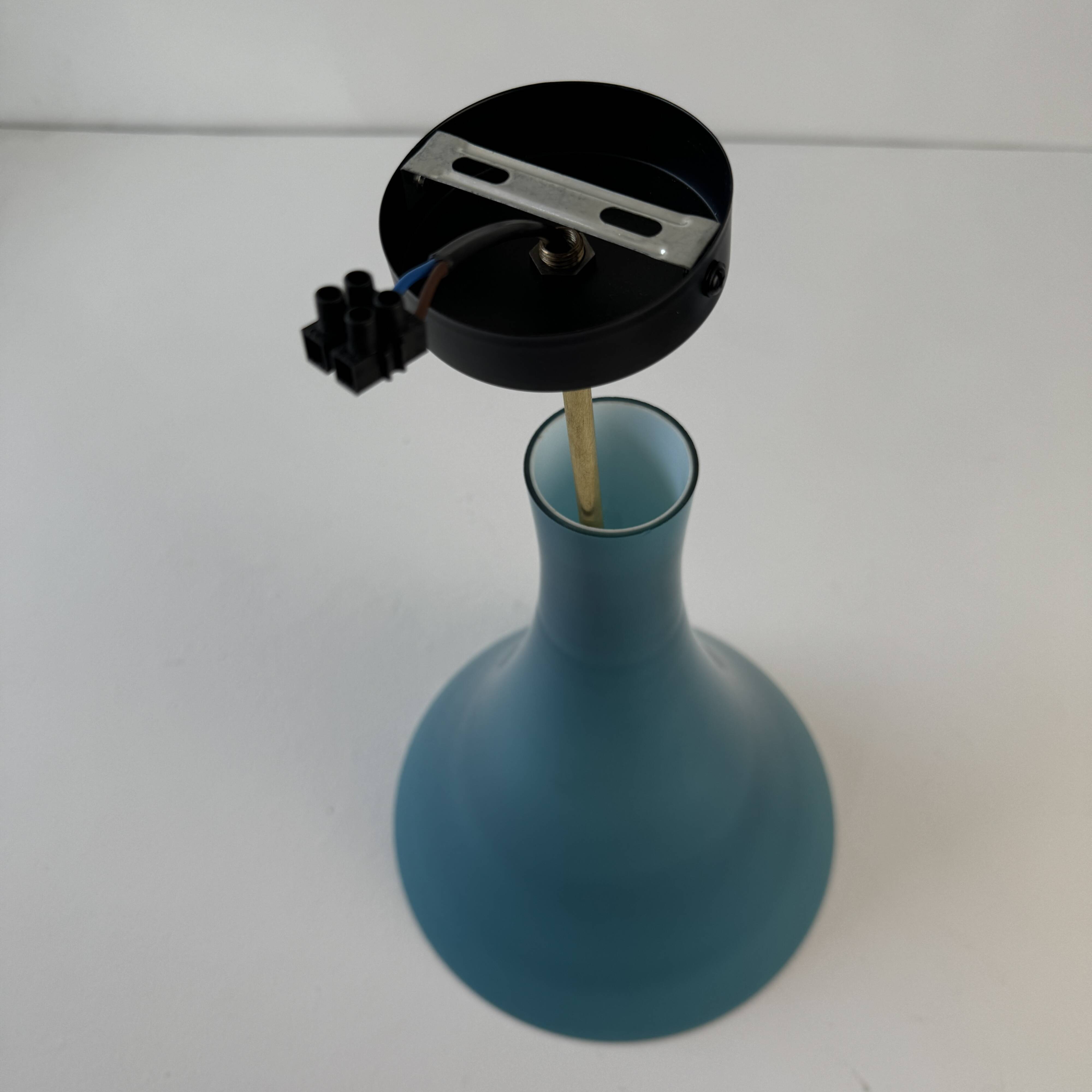 Antique vintage blue opaline chandelier
