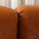 Paione modular sofa in brown leather, Claudio Salocchi, 1960s