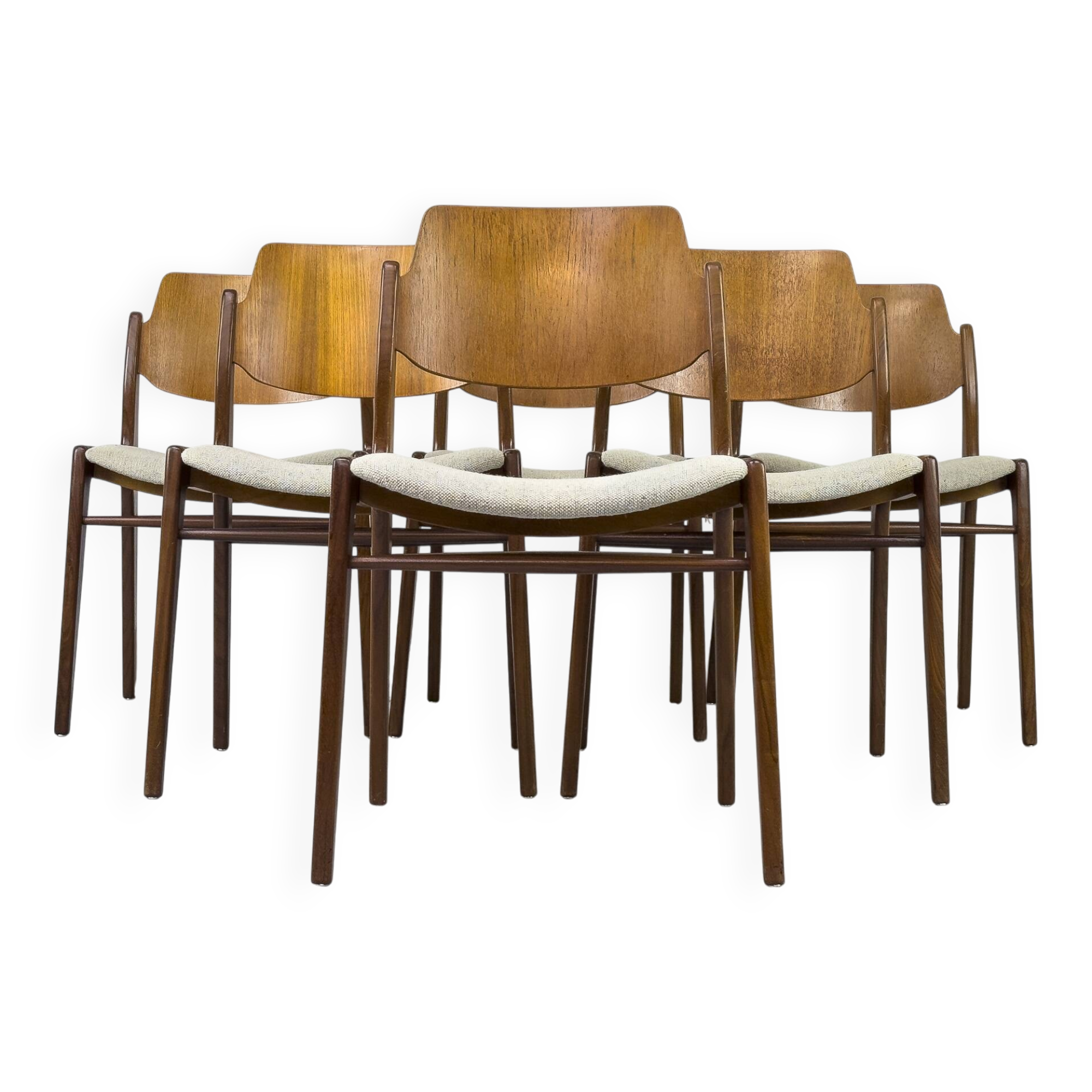 Teak Dining Chairs by Hartmut Lohmeyer for Wilkhahn, 1960s, Set of 6