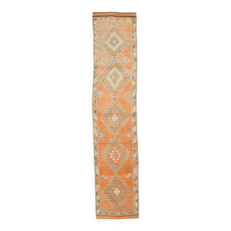 Tapis de couloir vintage géométrique orange doux 3x12, 81x378 cm