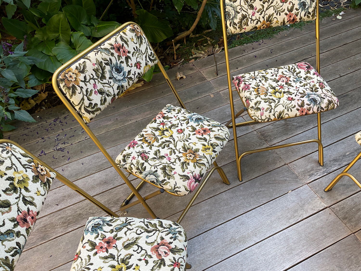 4 Vintage Lafuma Chantazur folding chairs