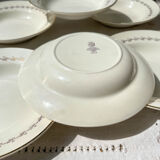 6 opaque porcelain soup plates from Digoin, "Suzy" model