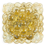 Large Amber Bubble Glass Ceiling Light/Flush Mount by Helena Tynell for Limburg, Germany, 1960s
