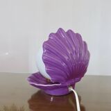Purple ceramic shell lamp 1970