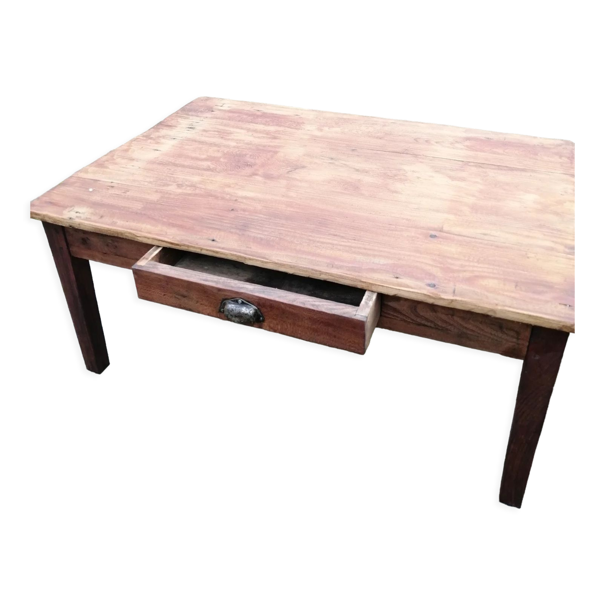 Wooden farmhouse table