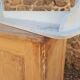 Blue wooden wall shelf